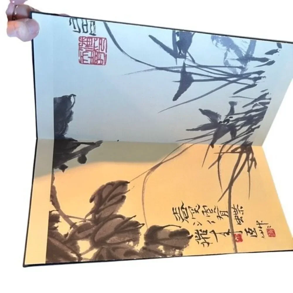 Pan Tianshou Chrysanthemum And Stone Scroll Chinese Book